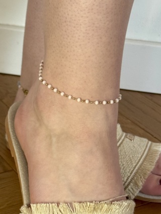 Bransoletka na stopę BEADIA PINK
